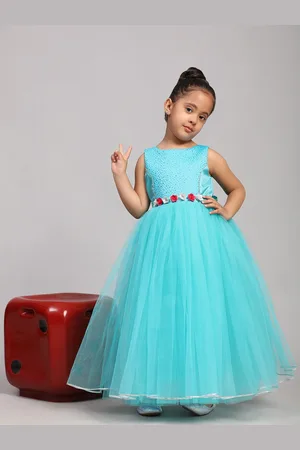Toy Balloon Kids Girls Applique Net Fit & Flare Maxi Dress