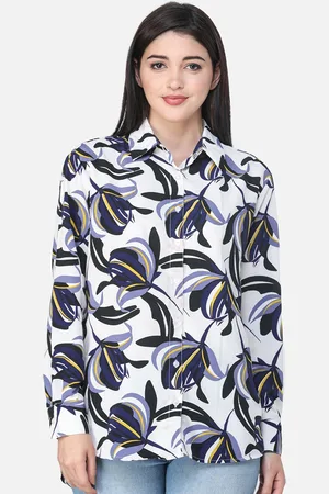 Cation Women Comfort Boxy Floral Printed Casual Shirt