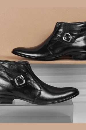 Metro Men Pointed Toe Block Heel Regular Boots