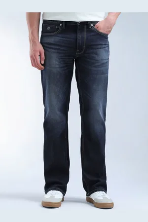 Flying Machine Mid Rise Bootcut Stonewashed Jeans