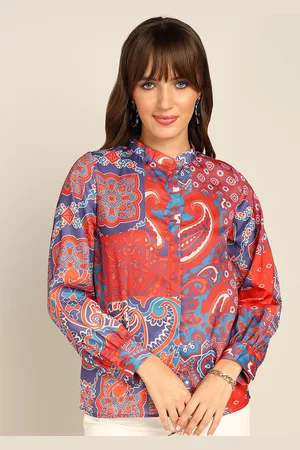 DressBerry Women Mandarin Collar Ethnic Motifs Printed Casual Shirt