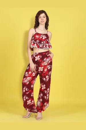 Cutiekins Girls Printed Top With Palazzos Clothing Set