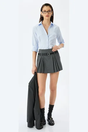 Koton Women Spread Collar Solid Cotton Casual Shirt