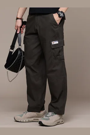 WROGN Men Pure Cotton Loose Fit Chinos Cargo Trousers