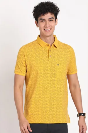 Turtle Men Abstract Printed Polo Collar Pure Cotton Slim Fit T-shirt