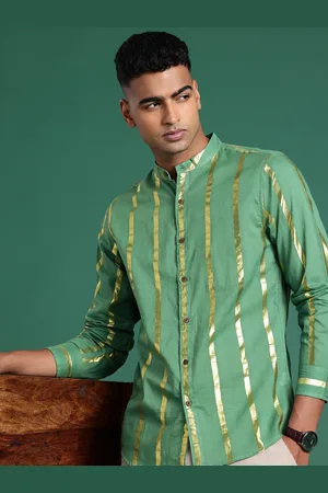Sangria Pure Cotton Vertical Striped Casual Shirt