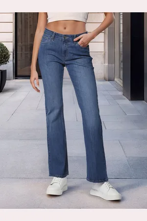 Flying Machine Women Bootcut Mid-Rise Clean Look Light Fade Stretchable Jeans