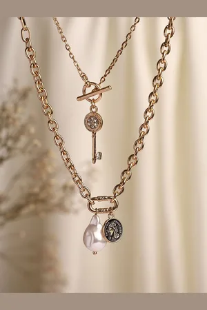 Priyaasi Gold Plated Key Locket Necklace