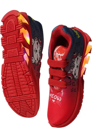 Bunnies Kids Woven Design Lace-Ups Mesh LED Sneakers