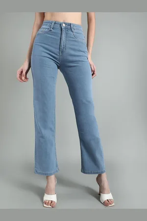 Mast & Harbour Women Flared High-Rise Stretchable Jeans