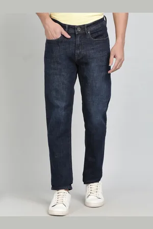 JADE BLUE Men Straight Fit Mid-Rise Light Fade Cotton Jeans