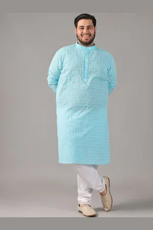 SOJANYA Size Floral Embroidered Thread Work Band Collar Cotton Straight Kurta