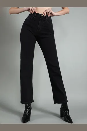 Mast & Harbour Women Straight Fit High-Rise Stretchable Jeans