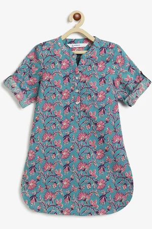 Campana Girls Floral Printed Cotton Kurta
