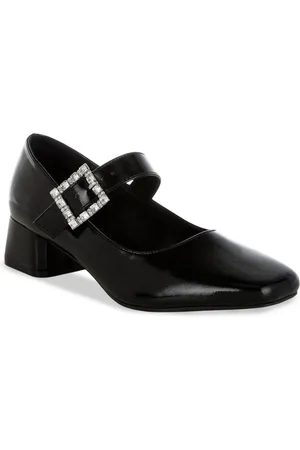 London Rag Women Embellished Leather Block Heel Pumps