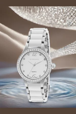 Giordano Women Embellished Dial & Stainless Steel Straps Analogue Watch GZ-60065-11