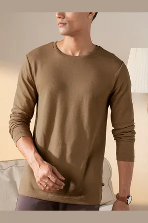 DaMENSCH Statement Popcorn Textured Crew Neck Full Sleeves Casual T Shirt