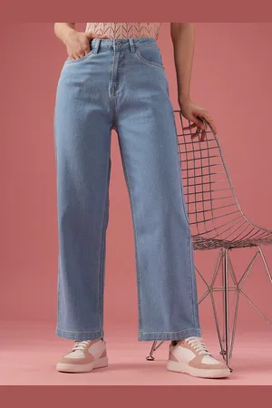 DressBerry Women Straight Fit High-Rise Light Fade Stretchable Jeans