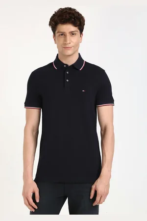 Tommy Hilfiger Men Solid Polo Collar Cotton T-shirt