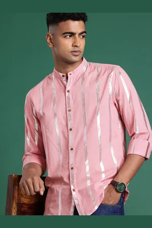 Sangria Pure Cotton Vertical Striped Casual Shirt