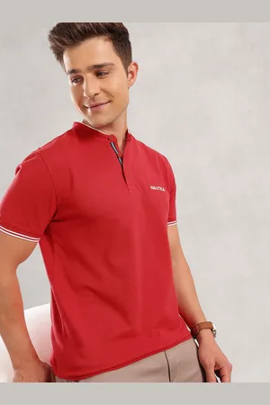 Nautica Band Collar Pure Cotton T-shirt