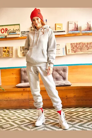 Olalook Long Sleeve Solid Hooded Tracksuits