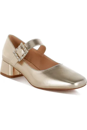 London Rag Embellished Leather Block Pumps