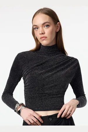 Trendyol Women Shimmer Fitted Crop Top