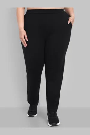 skyria Women Plus Size Smart Straight Fit High-Rise Regular Trousers
