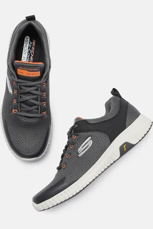 Skechers Men Grey Elite Flex Prime-Take Over Woven Design Light Weight Sneakers