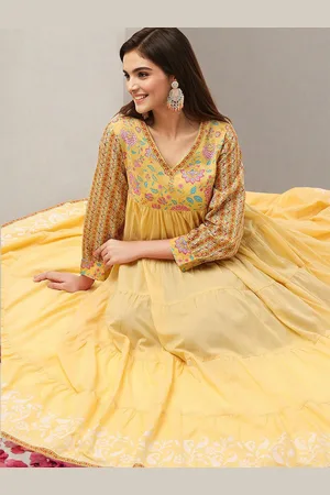 Ishin Women Cotton Empire Maxi Dress