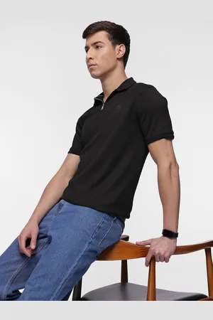French Connection Self-Design Textured Polo Collar T-shirt