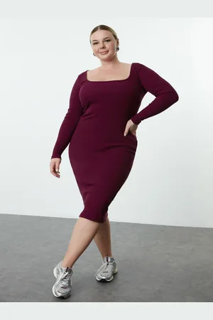 Trendyol Women Square Neck Bodycon Dress
