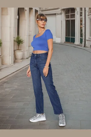 Flying Machine Women Straight Fit Clean Look Light Fade Non Stretchable Jeans