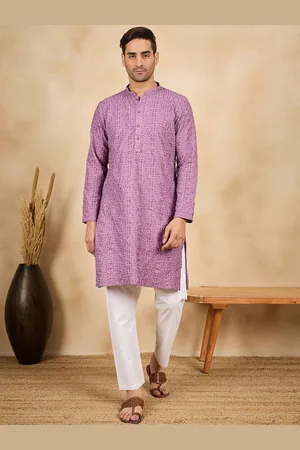 SWAGG INDIA Floral Embroidered Mandarin Collar Sequinned Straight Kurta