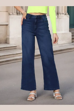 Flying Machine Women Blue Straight Fit High-Rise Light Fade Stretchable Jeans