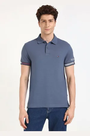 Tommy Hilfiger Men Solid Polo Collar Organic Cotton Slim Fit T-shirt