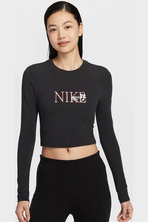 Nike Women Sportswear Chill Knit Slim Long-Sleeve Cotton Fitted Cropped Top