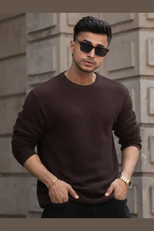 Powerlook Men Self Design Pure Cotton T-shirt