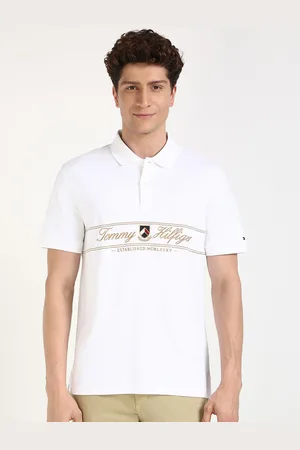 Tommy Hilfiger Men Typography Printed Polo Collar Cotton T-shirt