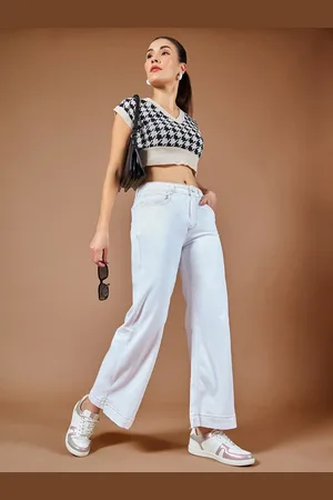 DOLCE CRUDO Women Flared Light Fade Stretchable Mid-Rise Jeans