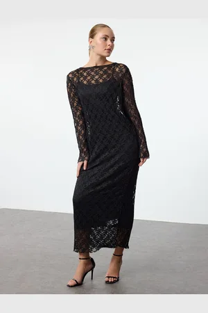 Trendyol Women Self Design Lace Inserts Sheath Dress