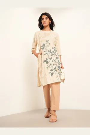 Pantaloons Floral Printed Round Neck Straight Kurta