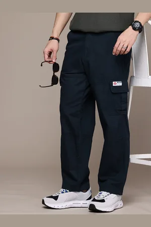WROGN Men Pure Cotton Loose Fit Chinos Cargo Trousers