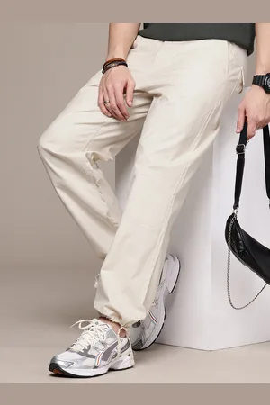 WROGN Men Self Design Textured Loose Fit Chinos Joggers