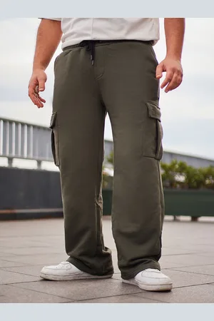 Trendyol Men Solid Pure Cotton Cargo Style Track Pants