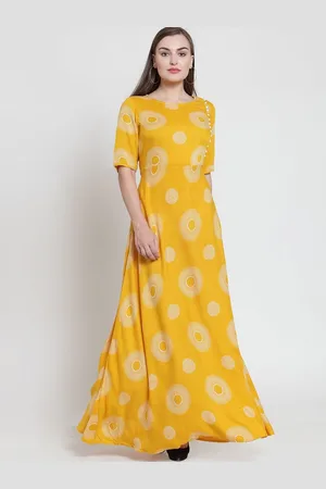 Moda Rapido Women Floral Printed Cotton Maxi Dress