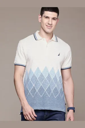 Nautica Men Printed Polo Collar Pure Cotton T-shirt
