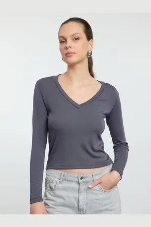 Trendyol Women V-Neck Crop Top