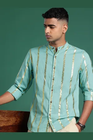 Sangria Pure Cotton Vertical Striped Casual Shirt